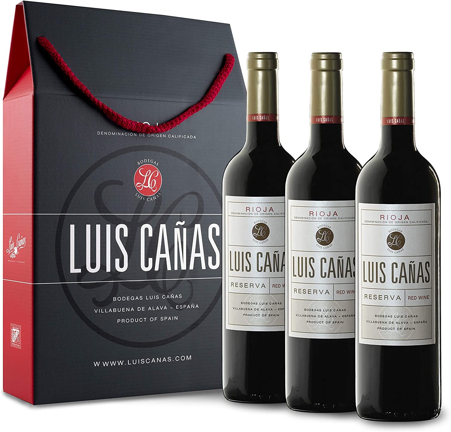 Luis Cañas Reserva Vino Tinto Estuche 3 Botellas - 750 ml