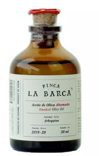 Aceite Ahumado Arbequina Finca La Barca Botella 50 ml