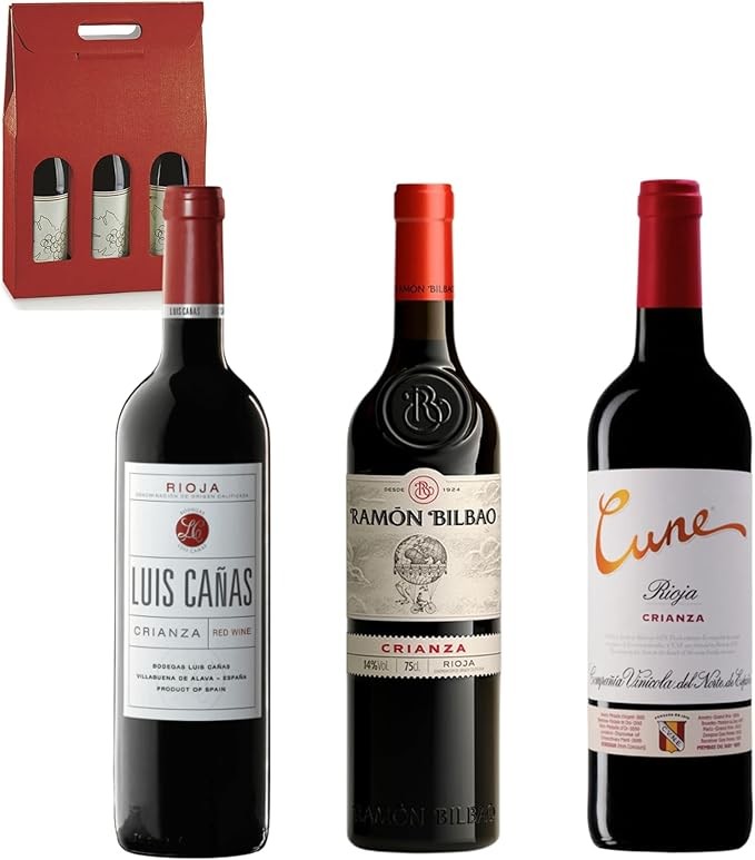 Cesta 3 Vinos: Luis Cañas, Ramon Bilbao y Cune
